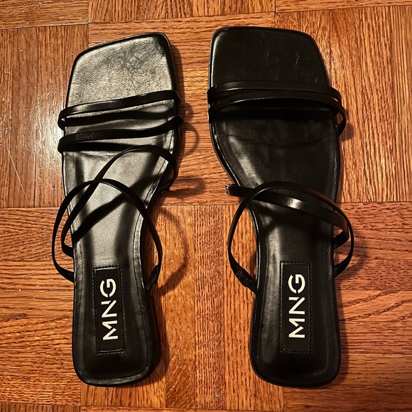 Mango MNG strappy square toe flat sandals - Picture 3 of 4